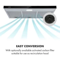 Klarstein Contempo 90, Extractor Hood, 175m³ / H, LED, Stainless Steel, Acrylic, Black -Kitchen Supplies Discount Store 36688355 3