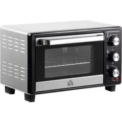 HOMCOM Mini Oven 16L Countertop Oven W/ Adjustable Temperature Timer 1400W