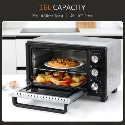 HOMCOM Mini Oven 16L Countertop Oven W/ Adjustable Temperature Timer 1400W -Kitchen Supplies Discount Store 40901442 4