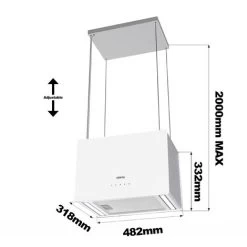 CIARRA 48cm Island Hood 700m3/h With 4-speed Extraction Class A++ Ceiling Hood-CD4850S 11 CIARRA 48cm Island Hood 700m3/h With 4-speed Extraction Class A++ Ceiling Hood-CD4850S -Kitchen Supplies Discount Store 42185722 5