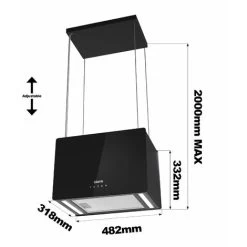 CIARRA 48cm Island Hood 700m3/h With 4-speed Extraction Class A++ Ceiling Hood -CD4850B -Kitchen Supplies Discount Store 42185723 5