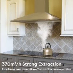 CIARRA 90cm Cooker Hood 2pcs Carbon Filters Class A 370m3/h Stainless Steel Chimney Hood -201SS90 -Kitchen Supplies Discount Store 42185727 2