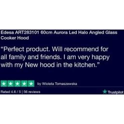 Edesa ART283101 60cm Aurora Led Halo Angled Glass Cooker Hood -Kitchen Supplies Discount Store 42504459 4