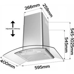 CIARRA 60cm Curved Glass Wall Mounted Cooker Extractor Hood 6S506-UK -Kitchen Supplies Discount Store 47309339 5