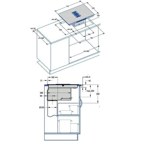 Cata ART29190 77cm Flex Venting Induction With Downdraft Stainless Steel 5 Cata ART29190 77cm Flex Venting Induction With Downdraft Stainless Steel - Image 3