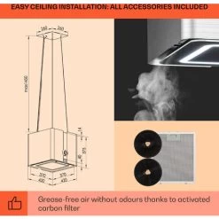 Klarstein Futurelight Smart Island Bonnet Recirculation 420m³/h LED Stainless Steel 11 Klarstein Futurelight Smart Island Bonnet Recirculation 420m³/h LED Stainless Steel -Kitchen Supplies Discount Store 50828013 5