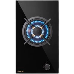 Klarstein Goldflame Gas Hob 1 Wok Burner Glass Ceramic