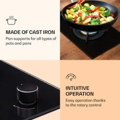 Klarstein Goldflame Gas Hob 1 Wok Burner Glass Ceramic -Kitchen Supplies Discount Store 51308740 3