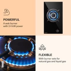 Klarstein Goldflame Gas Hob 1 Wok Burner Glass Ceramic -Kitchen Supplies Discount Store 51308740 4
