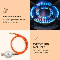 Klarstein Goldflame Gas Hob 1 Wok Burner Glass Ceramic -Kitchen Supplies Discount Store 51308740 5