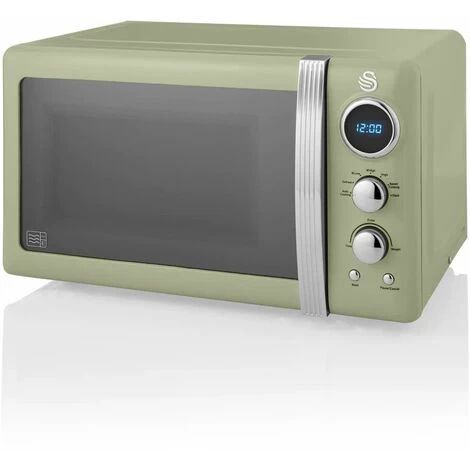 Swan Retro 800W LED Digital Microwave Green 3 Swan Retro 800W LED Digital Microwave Green