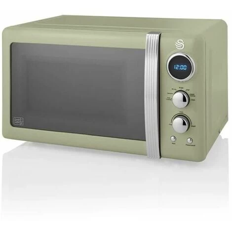 Swan Retro 800W LED Digital Microwave Green 4 Swan Retro 800W LED Digital Microwave Green - Image 2