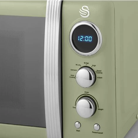 Swan Retro 800W LED Digital Microwave Green 7 Swan Retro 800W LED Digital Microwave Green - Image 5