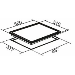 SIA BGH90BL 90cm Black 5 Burner Gas On Glass Hob Cast Iron Supports LPG Kit -Kitchen Supplies Discount Store 65334511 4