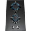 SIA GHG301BL 30cm Black 2 Burner Gas On Glass Domino Hob & Cast Iron Stands