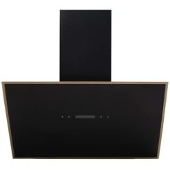 60cm Black / Gold Cooker Hood Kitchen Extractor Fan, Angled Design - SIA AHC60BL