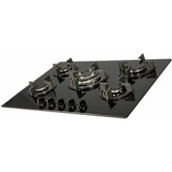 SIA GHG703BL 70cm Black 5 Burner Gas On Glass Hob With Cast Iron Pan Stands -Kitchen Supplies Discount Store 65334720 5