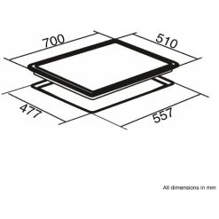 SIA R8 70cm Black 5 Burner Gas On Glass Hob With Cast Iron Pan Stands -Kitchen Supplies Discount Store 65334755 4