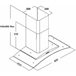SIA CGH80BL 80cm Curved Glass Chimney Cooker Hood Extractor Fan In Black -Kitchen Supplies Discount Store 65334765 4