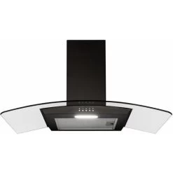 SIA CGH80BL 80cm Curved Glass Chimney Cooker Hood Extractor Fan In Black -Kitchen Supplies Discount Store 65334765 5