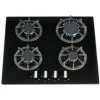 SIA R7 60cm Black 4 Burner Gas On Glass Kitchen Hob With Cast Iron Pan Stands -Kitchen Supplies Discount Store 65334799 1