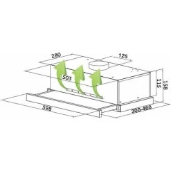 SIA TSH60BL 60cm Black Telescopic Integrated Cooker Hood Kitchen Extractor Fan -Kitchen Supplies Discount Store 65334809 4
