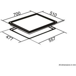SIA GHG703WH 70cm White 5 Burner Gas On Glass Hob With Cast Iron Pan Stands -Kitchen Supplies Discount Store 65334842 4