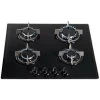 SIA GHG603BL 60cm Black 4 Burner Gas On Glass Hob With Cast Iron Pan Stands 2 SIA GHG603BL 60cm Black 4 Burner Gas On Glass Hob With Cast Iron Pan Stands -Kitchen Supplies Discount Store 65334854 1