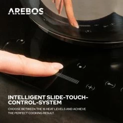 AREBOS Glass Ceramic Hob 3000 W 2 Hobs 30cm Autarkic With Sensor Touch Child Safety Lock Overheating Protection Auto Switch-off -Kitchen Supplies Discount Store 66438945 3