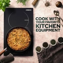 AREBOS Induction Hob 3000W 2 Hobs 30 Cm Autarkic With Sensor Touch Timer Child Safety Overheating Protection Auto Switch-off -Kitchen Supplies Discount Store 66647182 5