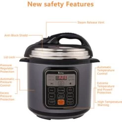 1000W Push-button Stainless Steel Electric Pressure Cooker 13 In 1 Cooking Mode, Stainless Steel Color Grey -Kitchen Supplies Discount Store 68011493 4
