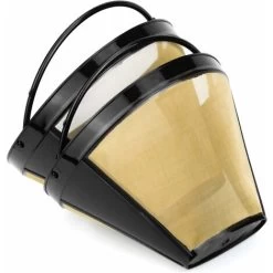 2 Pcs Reusable Coffee Filter Permanent Filter With Stainless Steel Mesh Filter Size 4 For 8-12 Cups Of Coffee Plastic Black -Kitchen Supplies Discount Store 68106290 3