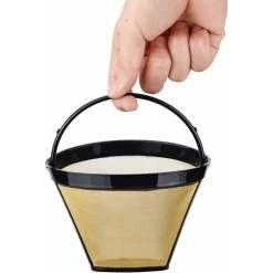 2 Pcs Reusable Coffee Filter Permanent Filter With Stainless Steel Mesh Filter Size 4 For 8-12 Cups Of Coffee Plastic Black -Kitchen Supplies Discount Store 68106290 4