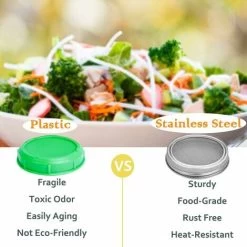 4 Stainless Steel Home Germination Jar Lids For Large Mouth Mason Jars -Kitchen Supplies Discount Store 68107579 5