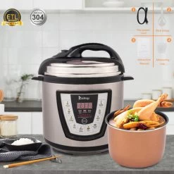 1000W Push-button Stainless Steel Electric Pressure Cooker 13 In 1 Cooking Mode, Stainless Steel Color -A -Kitchen Supplies Discount Store 68154252 4