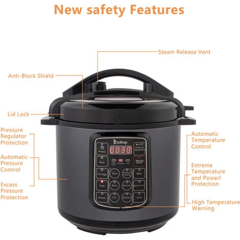 1000W Push-button Stainless Steel Electric Pressure Cooker 13 In 1 Cooking Mode, Stainless Steel Color - B 6 1000W Push-button Stainless Steel Electric Pressure Cooker 13 In 1 Cooking Mode, Stainless Steel Color - B - Image 4