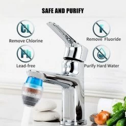 Faucet Water Filter Purifier Kitchen Faucet Filtration Activated Carbon Removes Chlorine Fluoride Heavy Metals Hard Water Softener -Kitchen Supplies Discount Store 70367410 5