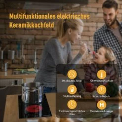 GASLAND Chef CH30BF 30cm Built-in Ceramic Hob, 2 Zones Electric Cooktop Sensor Touch Controls Timer Child Lock, 3kW -Kitchen Supplies Discount Store 71426693 3