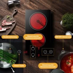 GASLAND Chef CH30BF 30cm Built-in Ceramic Hob, 2 Zones Electric Cooktop Sensor Touch Controls Timer Child Lock, 3kW -Kitchen Supplies Discount Store 71426693 4