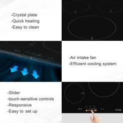 Gasland Chef IH603BF 60cm Built-in Induction Hob, 3 Zones Electric Cooktop 5800W, With Slider Touch Control, Boost Function 10 Gasland Chef IH603BF 60cm Built-in Induction Hob, 3 Zones Electric Cooktop 5800W, With Slider Touch Control, Boost Function -Kitchen Supplies Discount Store 71426694 4