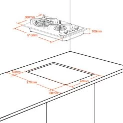 Built-in 2 Burners Gas Hob, Black Tempered Glass Gas Cooktop, NG/LPG Convertible Gasland Chef GH30BF -Kitchen Supplies Discount Store 71426697 5