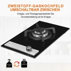Built-in Gas Hob, Black Tempered Glass Gas Cooktop, 3.4kW Triple Ring Burner Gasland Chef GH12BF -Kitchen Supplies Discount Store 71426703 3