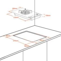 Built-in Gas Hob, Black Tempered Glass Gas Cooktop, 3.4kW Triple Ring Burner Gasland Chef GH12BF -Kitchen Supplies Discount Store 71426703 5