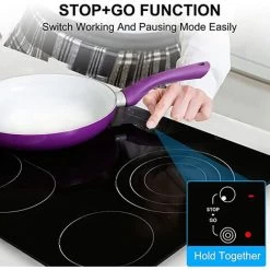 Ceramic Hob Built-in, Black Glass Electric Cooktop, 4 Zones Cooker Touch Controls With STOP+GO Function, Timer & Child Lock, 6.7kW [Energy Class A+] Thermomate CHTB604 -Kitchen Supplies Discount Store 71426704 3