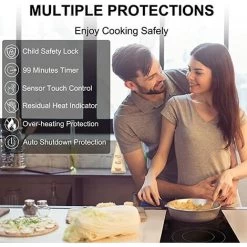 Ceramic Hob, 30cm Built-in 2 Zones Electric Cooktop Black Glass Cooker With Touch Controls & Timer, 3200W [Energy Class A+] Thermomate CHTB302 -Kitchen Supplies Discount Store 71426708 3