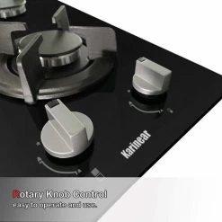 Karinear 30cm Built-in 2 Burners Gas Hob Black Tempered Glass Gas Cooktop, Cast Iron Pan Support, NG/LPG Convertible -Kitchen Supplies Discount Store 72566701 4