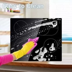 Karinear Ceramic Hob, 60cm Built-in 4 Zones Electric Cooktop With Dual Oval Zone 6600W, Hard Wired, No Plug Included -Kitchen Supplies Discount Store 72566712 5