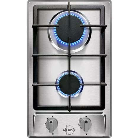 2 Burners Gas Hob, Built-in Gas Cooktop With With Flame Failure Protection 30cm Stainless Steel LPG/NG Convertible Included Plug 3 2 Burners Gas Hob, Built-in Gas Cooktop With With Flame Failure Protection 30cm Stainless Steel LPG/NG Convertible Included Plug