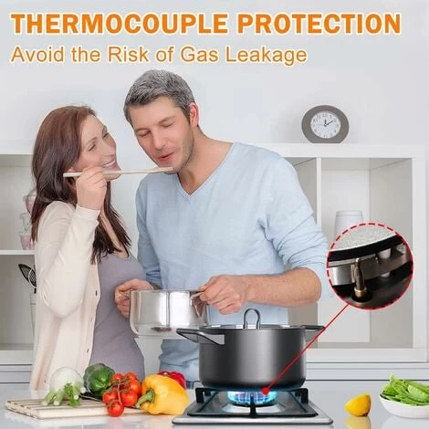 2 Burners Gas Hob, Built-in Gas Cooktop With With Flame Failure Protection 30cm Stainless Steel LPG/NG Convertible Included Plug 5 2 Burners Gas Hob, Built-in Gas Cooktop With With Flame Failure Protection 30cm Stainless Steel LPG/NG Convertible Included Plug - Image 3