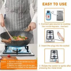 2 Burners Gas Hob, Built-in Gas Cooktop With With Flame Failure Protection 30cm Stainless Steel LPG/NG Convertible Included Plug 11 2 Burners Gas Hob, Built-in Gas Cooktop With With Flame Failure Protection 30cm Stainless Steel LPG/NG Convertible Included Plug -Kitchen Supplies Discount Store 72566714 5